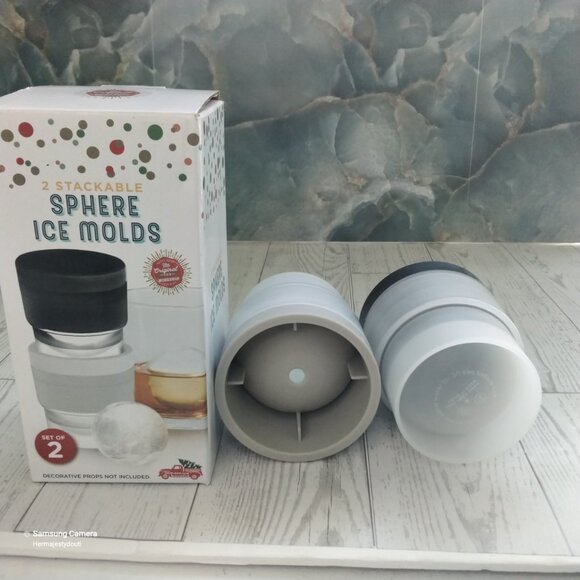 Gift Box Set Samsonico USA Ice Sphere Ball Stackable Silicone Freezor Molds NIB - Picture 2 of 5